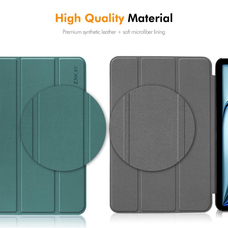 ENKAY Tri-fold Custer Texture Leather Smart Tablet Case