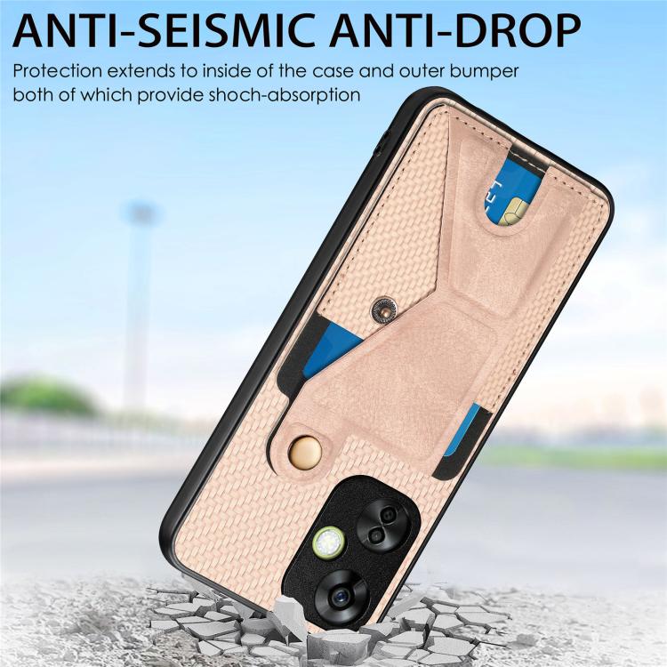 Carbon Fiber Wallet Flip Card K-shaped Holder Phone Case, For OnePlus Ace 6 / 6T / 15R, For OnePlus 15