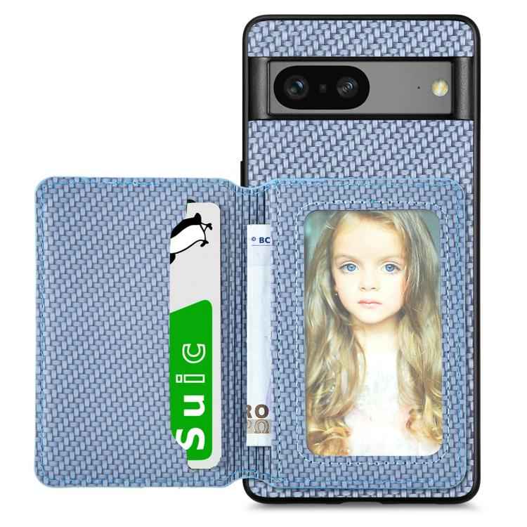 Carbon Fiber Magnetic Card Bag Phone Case, For Google Pixel 10 Pro XL, For Google Pixel 10 / 10 Pro, For Google Pixel 9a, For Google Pixel 9 Pro XL, For Google Pixel 9 / 9 Pro, For Google Pixel 7a, For Google Pixel 6