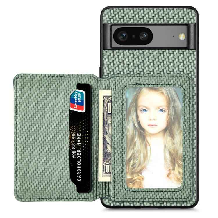 Carbon Fiber Magnetic Card Bag Phone Case, For Google Pixel 10 Pro XL, For Google Pixel 10 / 10 Pro, For Google Pixel 9a, For Google Pixel 9 Pro XL, For Google Pixel 9 / 9 Pro, For Google Pixel 7a, For Google Pixel 6