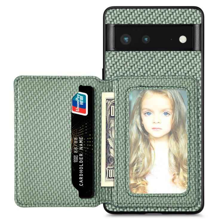 Carbon Fiber Magnetic Card Bag Phone Case, For Google Pixel 10 Pro XL, For Google Pixel 10 / 10 Pro, For Google Pixel 9a, For Google Pixel 9 Pro XL, For Google Pixel 9 / 9 Pro, For Google Pixel 7a, For Google Pixel 6
