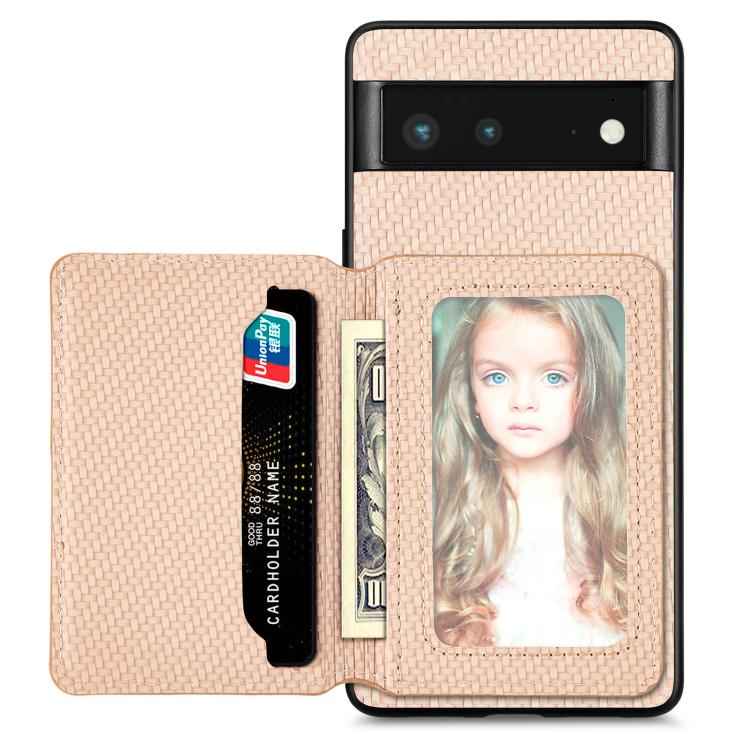 Carbon Fiber Magnetic Card Bag Phone Case, For Google Pixel 10 Pro XL, For Google Pixel 10 / 10 Pro, For Google Pixel 9a, For Google Pixel 9 Pro XL, For Google Pixel 9 / 9 Pro, For Google Pixel 7a, For Google Pixel 6