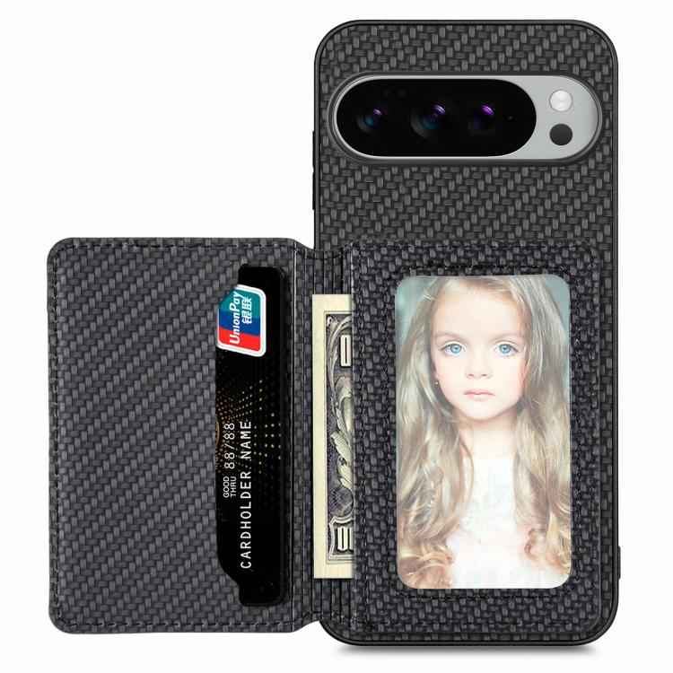 Carbon Fiber Magnetic Card Bag Phone Case, For Google Pixel 10 Pro XL, For Google Pixel 10 / 10 Pro, For Google Pixel 9a, For Google Pixel 9 Pro XL, For Google Pixel 9 / 9 Pro, For Google Pixel 7a, For Google Pixel 6