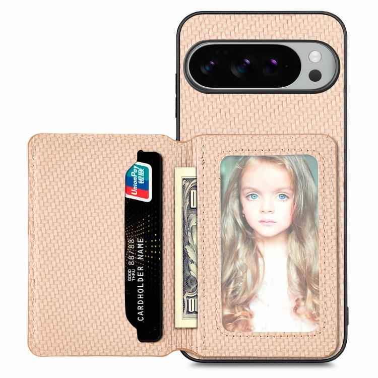 Carbon Fiber Magnetic Card Bag Phone Case, For Google Pixel 10 Pro XL, For Google Pixel 10 / 10 Pro, For Google Pixel 9a, For Google Pixel 9 Pro XL, For Google Pixel 9 / 9 Pro, For Google Pixel 7a, For Google Pixel 6