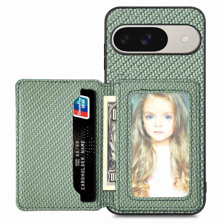 Carbon Fiber Magnetic Card Bag Phone Case, For Google Pixel 10 Pro XL, For Google Pixel 10 / 10 Pro, For Google Pixel 9a, For Google Pixel 9 Pro XL, For Google Pixel 9 / 9 Pro, For Google Pixel 7a, For Google Pixel 6