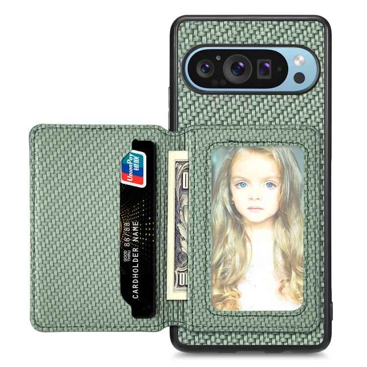 Carbon Fiber Magnetic Card Bag Phone Case, For Google Pixel 10 Pro XL, For Google Pixel 10 / 10 Pro, For Google Pixel 9a, For Google Pixel 9 Pro XL, For Google Pixel 9 / 9 Pro, For Google Pixel 7a, For Google Pixel 6