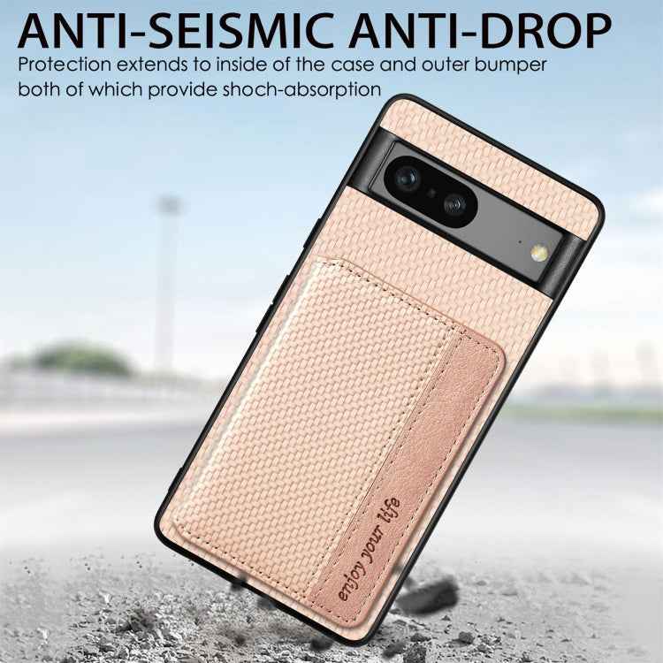 Carbon Fiber Magnetic Card Bag Phone Case, For Google Pixel 10 Pro XL, For Google Pixel 10 / 10 Pro, For Google Pixel 9a, For Google Pixel 9 Pro XL, For Google Pixel 9 / 9 Pro, For Google Pixel 7a, For Google Pixel 6