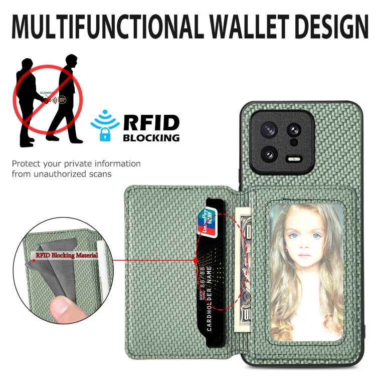 Carbon Fiber Magnetic Card Bag Phone Case, For Redmi Note 10 4G