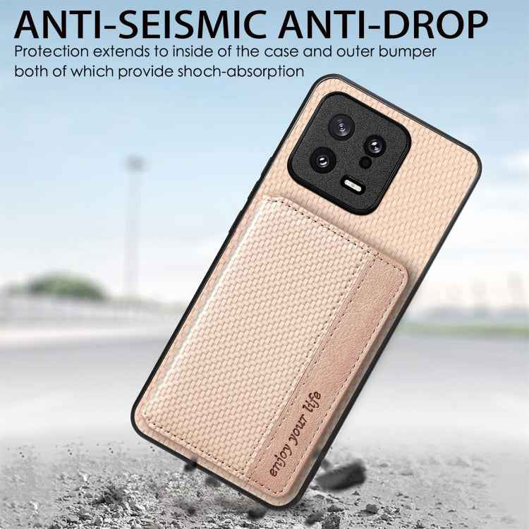 Carbon Fiber Magnetic Card Bag Phone Case, For Redmi Note 10 4G