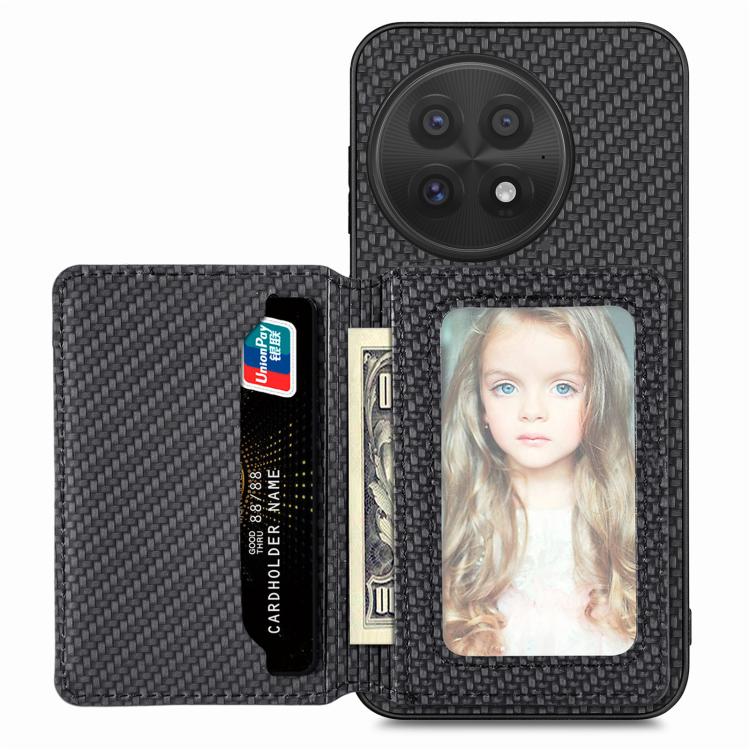 Carbon Fiber Magnetic Card Bag Phone Case, For OnePlus Ace 6 / 6T / 15R, For OnePlus 15, For OnePlus 13