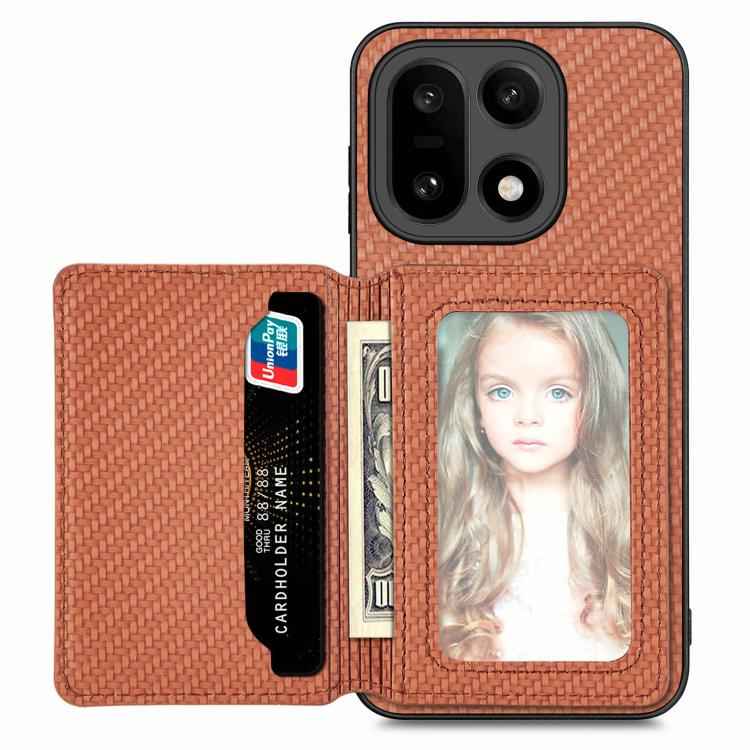 Carbon Fiber Magnetic Card Bag Phone Case, For OnePlus 15, For OnePlus 13, For OnePlus Nord CE 3 Lite, For OnePlus Nord CE2 Lite 5G