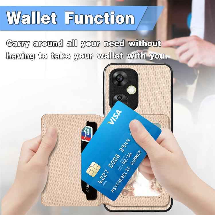 Carbon Fiber Magnetic Card Bag Phone Case, For OnePlus 15, For OnePlus 13, For OnePlus Nord CE 3 Lite, For OnePlus Nord CE2 Lite 5G