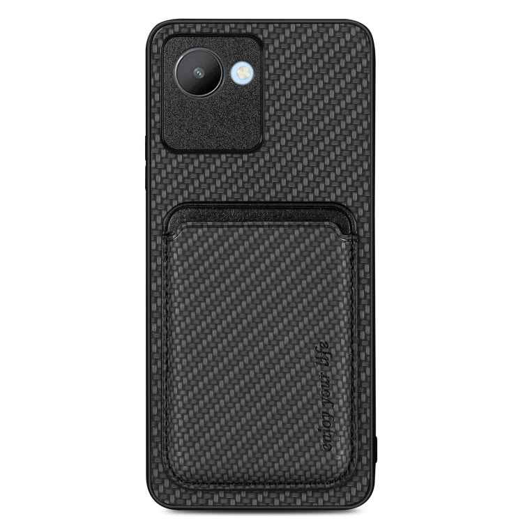 Carbon Fiber Leather Card Magsafe Phone Case, For Realme 14 Pro+, For Realme 14 Pro, For Realme Neo7, For Realme C30