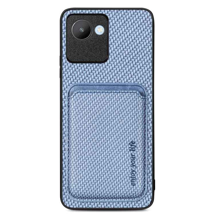 Carbon Fiber Leather Card Magsafe Phone Case, For Realme 14 Pro+, For Realme 14 Pro, For Realme Neo7, For Realme C30