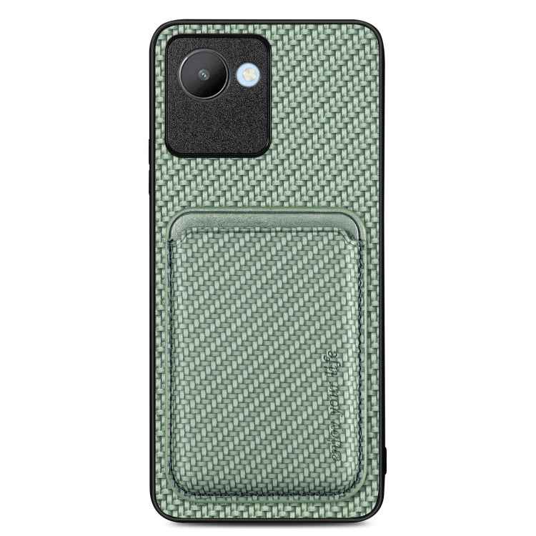 Carbon Fiber Leather Card Magsafe Phone Case, For Realme 14 Pro+, For Realme 14 Pro, For Realme Neo7, For Realme C30