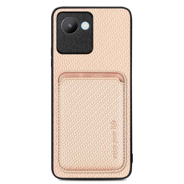 Carbon Fiber Leather Card Magsafe Phone Case, For Realme 14 Pro+, For Realme 14 Pro, For Realme Neo7, For Realme C30