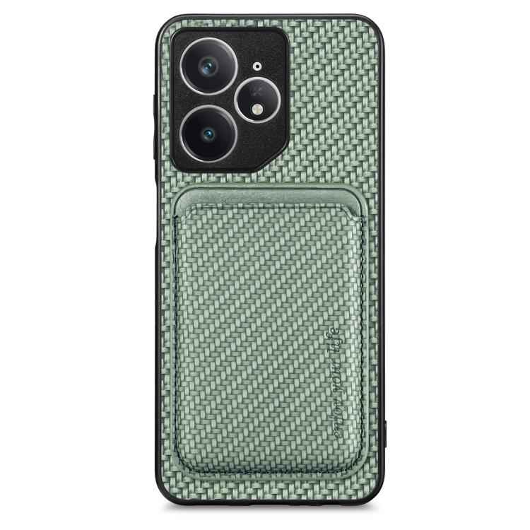 Carbon Fiber Leather Card Magsafe Phone Case, For Realme 14 Pro+, For Realme 14 Pro, For Realme Neo7, For Realme C30