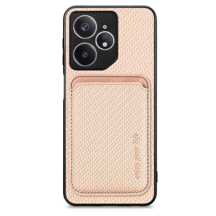Carbon Fiber Leather Card Magsafe Phone Case, For Realme 14 Pro+, For Realme 14 Pro, For Realme Neo7, For Realme C30