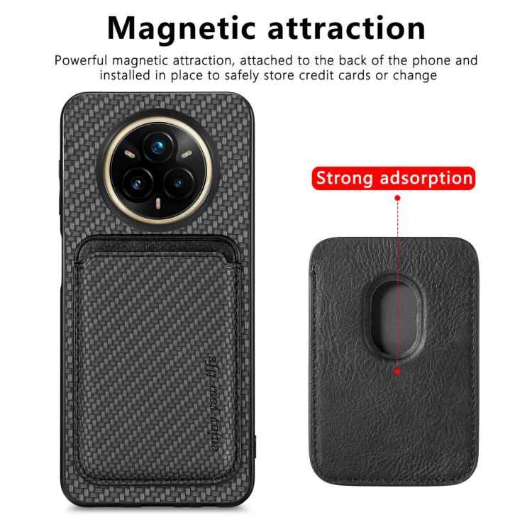 Carbon Fiber Leather Card Magsafe Phone Case, For Realme 14 Pro+, For Realme 14 Pro, For Realme Neo7, For Realme C30