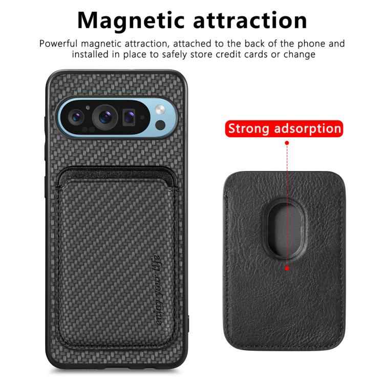 Carbon Fiber Leather Card Magsafe Phone Case, For Google Pixel 10 Pro XL, For Google Pixel 9 Pro XL, For Google Pixel 10 / 10 Pro, For Google Pixel 9 / 9 Pro, For Google Pixel 9a, For Google Pixel 7 Pro, For Google Pixel 7, For Google Pixel 6