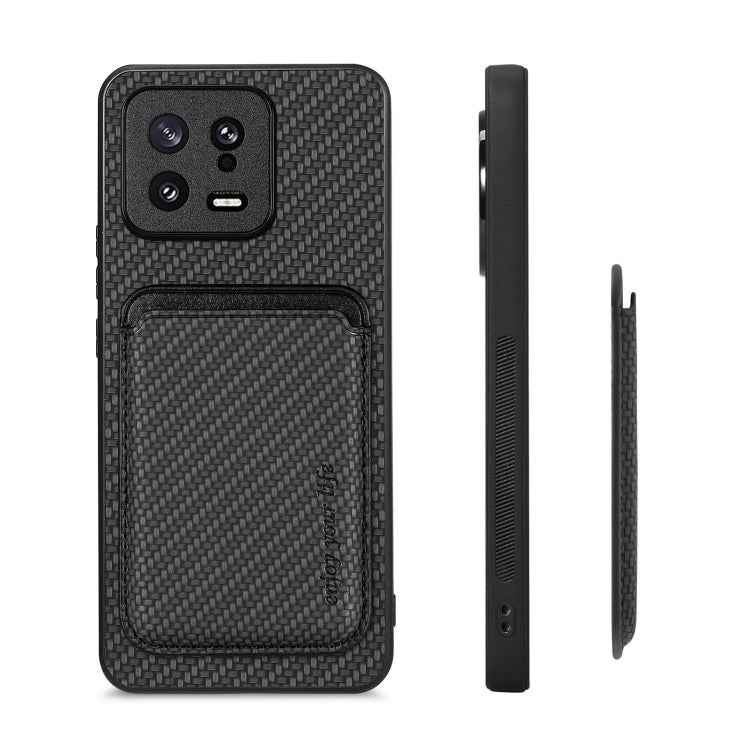 Carbon Fiber Leather Card Magnetic Phone Case, For Xiaomi 13, For Xiaomi Poco M5 4G, For Xiaomi Redmi Note 11T Pro 5G, For Xiaomi Redmi Note 10 4G