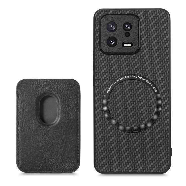 Carbon Fiber Leather Card Magnetic Phone Case, For Xiaomi 13, For Xiaomi Poco M5 4G, For Xiaomi Redmi Note 11T Pro 5G, For Xiaomi Redmi Note 10 4G