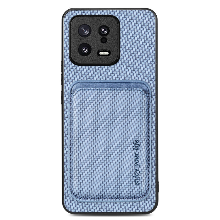 Carbon Fiber Leather Card Magnetic Phone Case