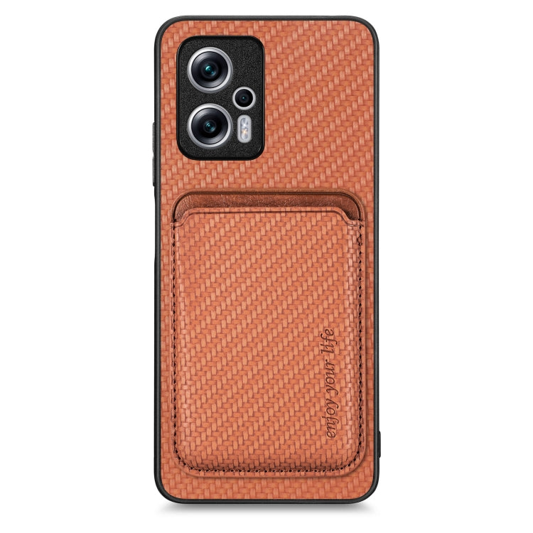 Carbon Fiber Leather Card Magnetic Phone Case, For Xiaomi 13, For Xiaomi Poco M5 4G, For Xiaomi Redmi Note 11T Pro 5G, For Xiaomi Redmi Note 10 4G