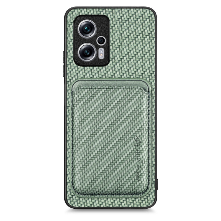 Carbon Fiber Leather Card Magnetic Phone Case, For Xiaomi 13, For Xiaomi Poco M5 4G, For Xiaomi Redmi Note 11T Pro 5G, For Xiaomi Redmi Note 10 4G