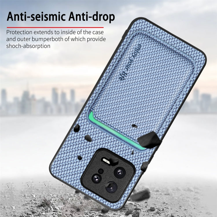 Carbon Fiber Leather Card Magnetic Phone Case, For Xiaomi 13, For Xiaomi Poco M5 4G, For Xiaomi Redmi Note 11T Pro 5G, For Xiaomi Redmi Note 10 4G