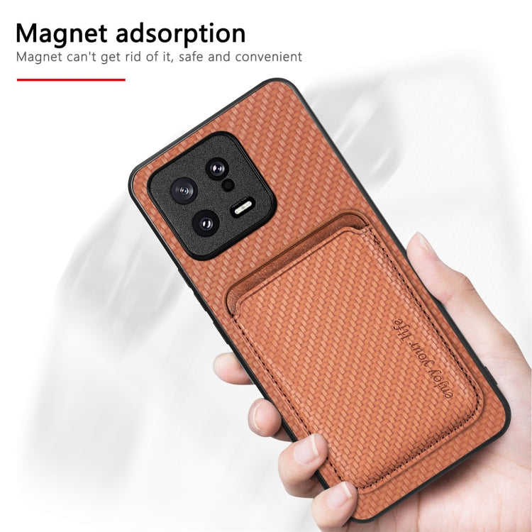 Carbon Fiber Leather Card Magnetic Phone Case, For Xiaomi 13, For Xiaomi Poco M5 4G, For Xiaomi Redmi Note 11T Pro 5G, For Xiaomi Redmi Note 10 4G