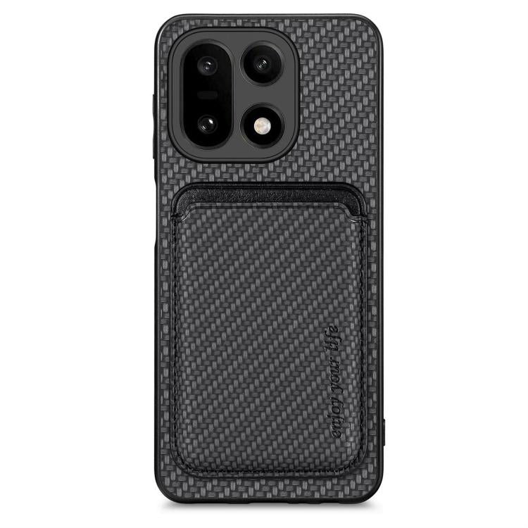 Carbon Fiber Leather Card Magsafe Phone Case, For OnePlus Ace 6 / 6T / 15R, For OnePlus 15