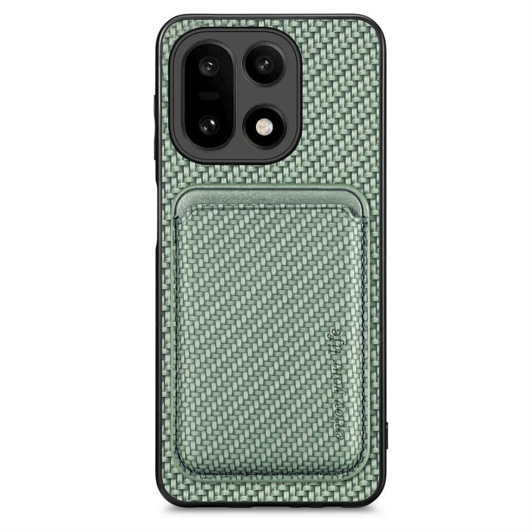 Carbon Fiber Leather Card Magsafe Phone Case, For OnePlus Ace 6 / 6T / 15R, For OnePlus 15