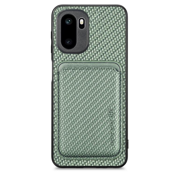 Carbon Fiber Leather Card Magsafe Phone Case, For OnePlus Ace 6 / 6T / 15R, For OnePlus 15