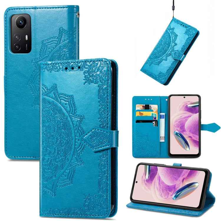 Mandala Flower Embossed Leather Phone Case, For Xiaomi Redmi Note 12S