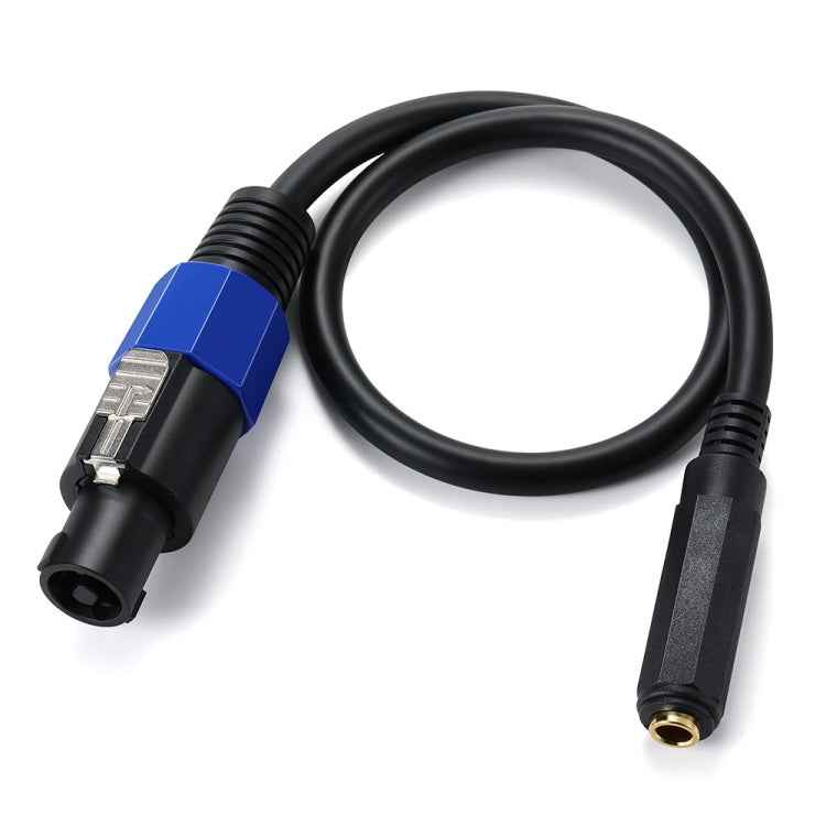JUNSUNMAY Speakon Male to 6.35mm Female Audio Speaker Adapter Cable with Snap Lock, Length: 50cm
