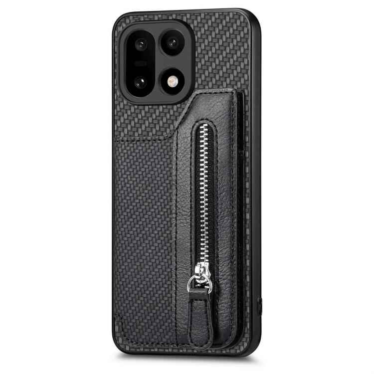 Carbon Fiber Horizontal Flip Zipper Wallet Phone Case, For OnePlus 15, For Oneplus Nord CE 3 Lite, For Oneplus Nord CE 2 Lite 5G