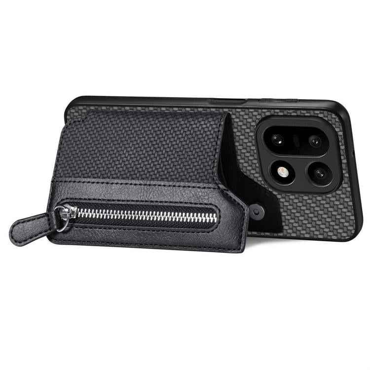 Carbon Fiber Horizontal Flip Zipper Wallet Phone Case, For OnePlus 15, For Oneplus Nord CE 3 Lite, For Oneplus Nord CE 2 Lite 5G