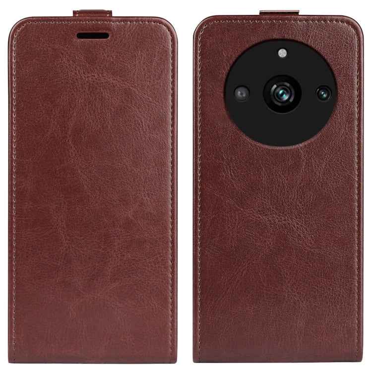 R64 Texture Vertical Flip Leather Phone Case