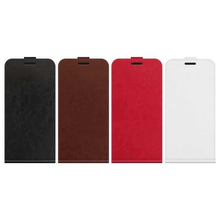 R64 Texture Single Vertical Flip Leather Phone Case, For iPhone 15