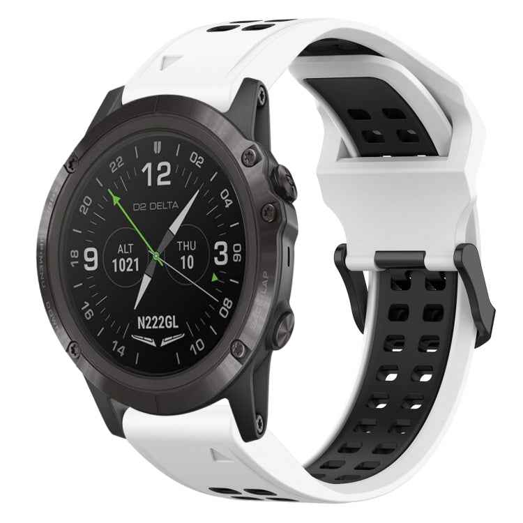 Two Color Reverse Buckle 26mm Silicone Watch Band, For Garmin Fenix 5X Plus, For Garmin Fenix 6X, For Garmin D2 Delta PX
