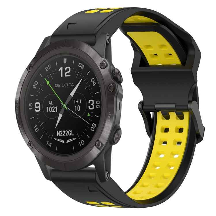 Two Color Reverse Buckle 26mm Silicone Watch Band, For Garmin Fenix 5X Plus, For Garmin Fenix 6X, For Garmin D2 Delta PX