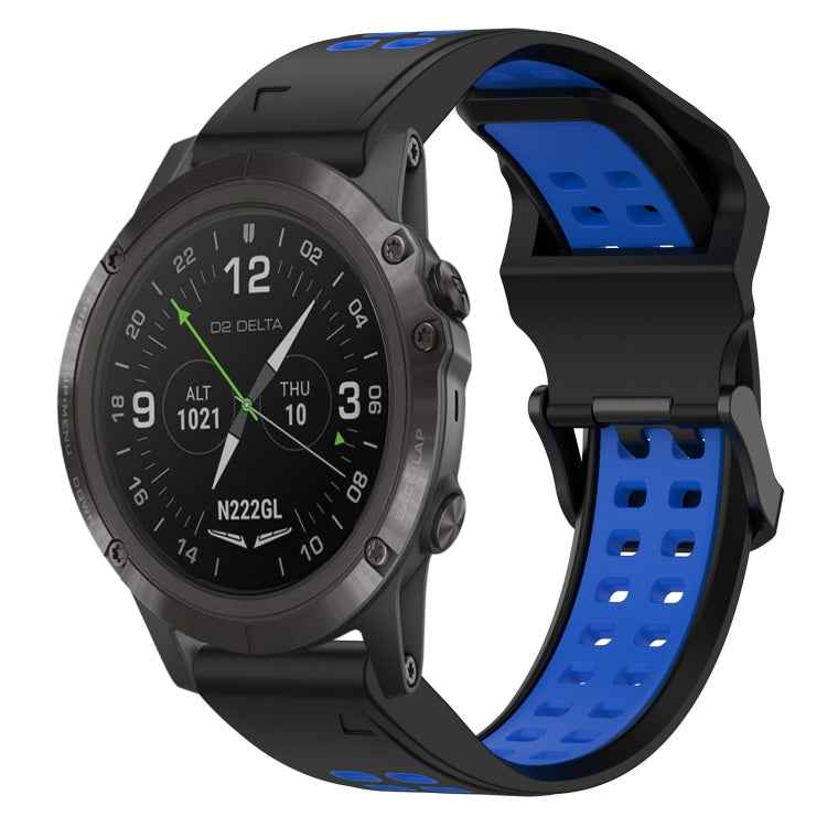 Two Color Reverse Buckle 26mm Silicone Watch Band, For Garmin Fenix 5X Plus, For Garmin Fenix 6X, For Garmin D2 Delta PX