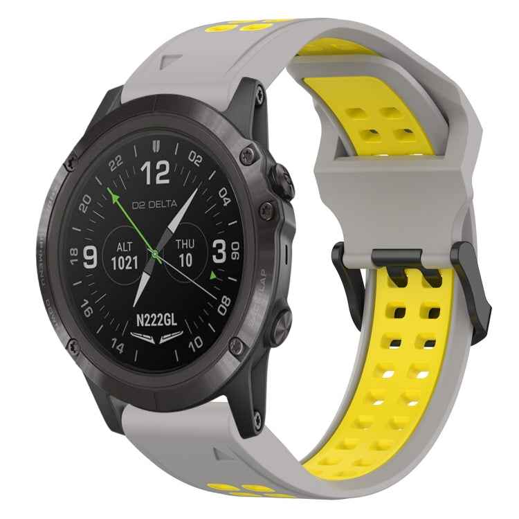 Two Color Reverse Buckle 26mm Silicone Watch Band, For Garmin Fenix 5X Plus, For Garmin Fenix 6X, For Garmin D2 Delta PX