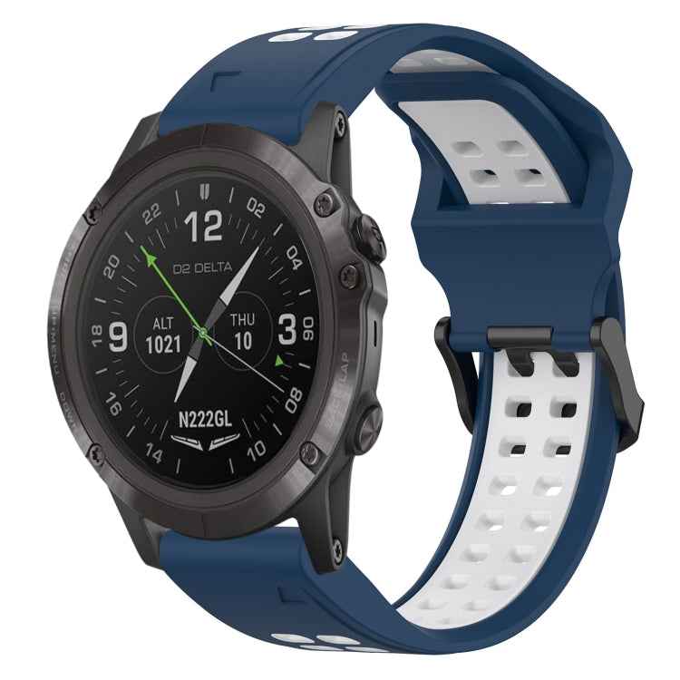 Two Color Reverse Buckle 26mm Silicone Watch Band, For Garmin Fenix 5X Plus, For Garmin Fenix 6X, For Garmin D2 Delta PX