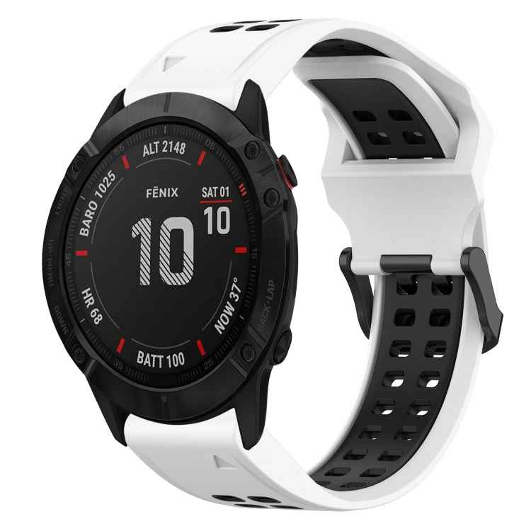 Two Color Reverse Buckle 26mm Silicone Watch Band, For Garmin Fenix 5X Plus, For Garmin Fenix 6X, For Garmin D2 Delta PX
