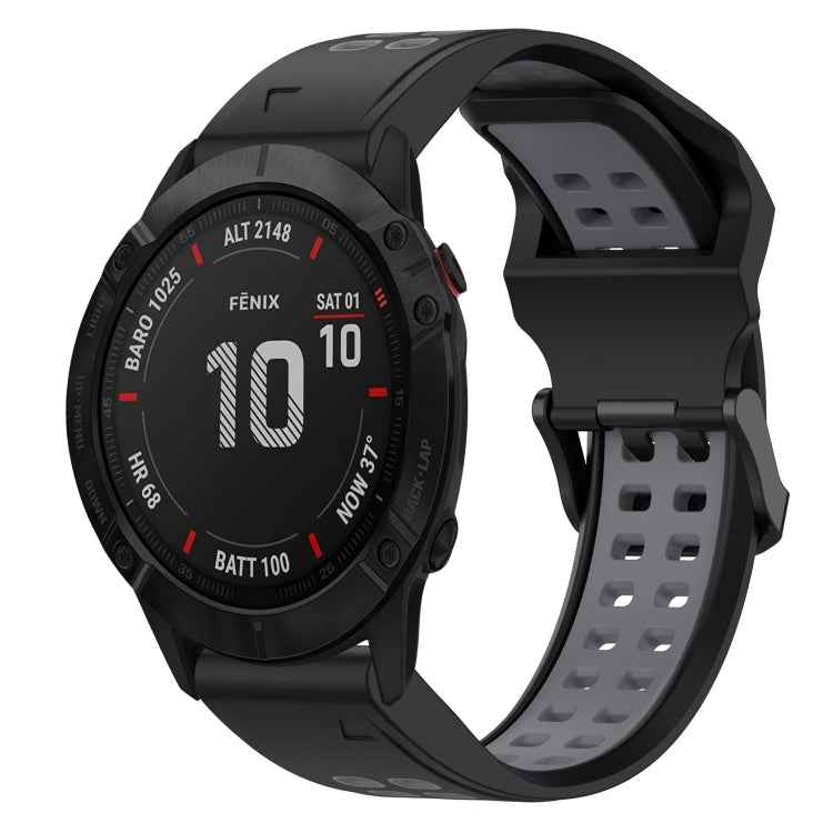 Two Color Reverse Buckle 26mm Silicone Watch Band, For Garmin Fenix 5X Plus, For Garmin Fenix 6X, For Garmin D2 Delta PX