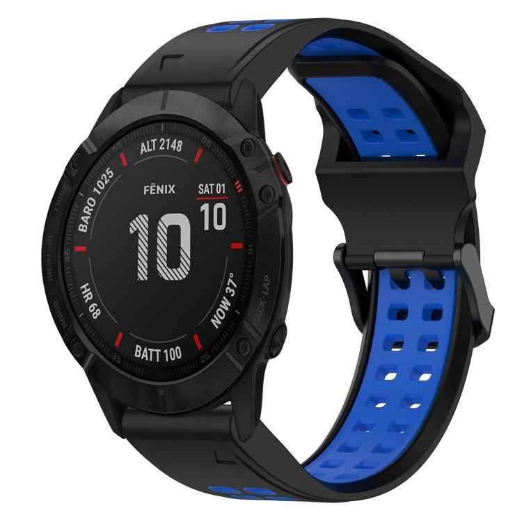 Two Color Reverse Buckle 26mm Silicone Watch Band, For Garmin Fenix 5X Plus, For Garmin Fenix 6X, For Garmin D2 Delta PX