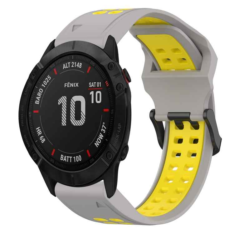 Two Color Reverse Buckle 26mm Silicone Watch Band, For Garmin Fenix 5X Plus, For Garmin Fenix 6X, For Garmin D2 Delta PX