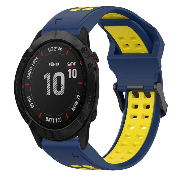 Two Color Reverse Buckle 26mm Silicone Watch Band, For Garmin Fenix 5X Plus, For Garmin Fenix 6X, For Garmin D2 Delta PX